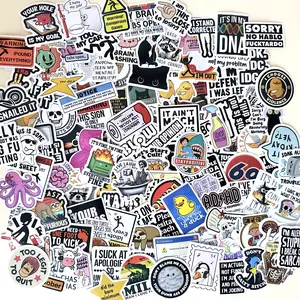 130PCS Trendy Meme Stickers Pack - Funny Saying, Snarky & Sarcastic Bold Humor, Waterproof Vinyl Stickers, Assorted Designs for Laptop, Water Bottle, Phone, iPad, Computer, Bumper & Folding Chair, Durable Decal Variety Pack Prank Hilarious