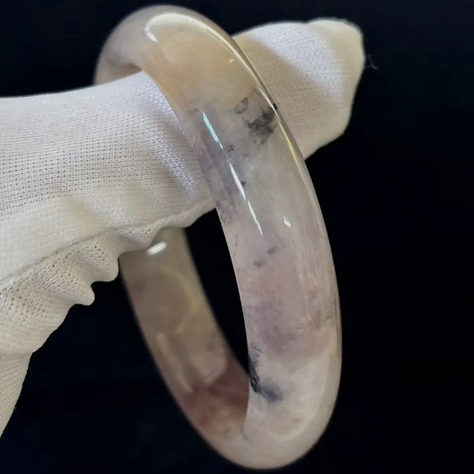 Natural Jade Bangle Bracelet, Inner Perimeter 7.5 inch, Width 14mm