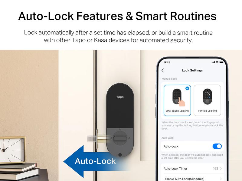 TP-Link & Tapo DL110 Smart Door Lock｜6 Ways Unlock｜1-Yr Battery｜IP65 Stormproof｜Built-in Doorbell｜Scheduled Access｜BHMA Grade 2