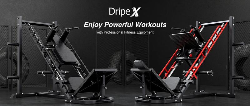 Dripex Leg Press Machine – Home Gym Leg Press & Hack Squat Combo, Adjustable, Roller Bearing, 4 Weight Plate Holders for Full Lower Body Workout