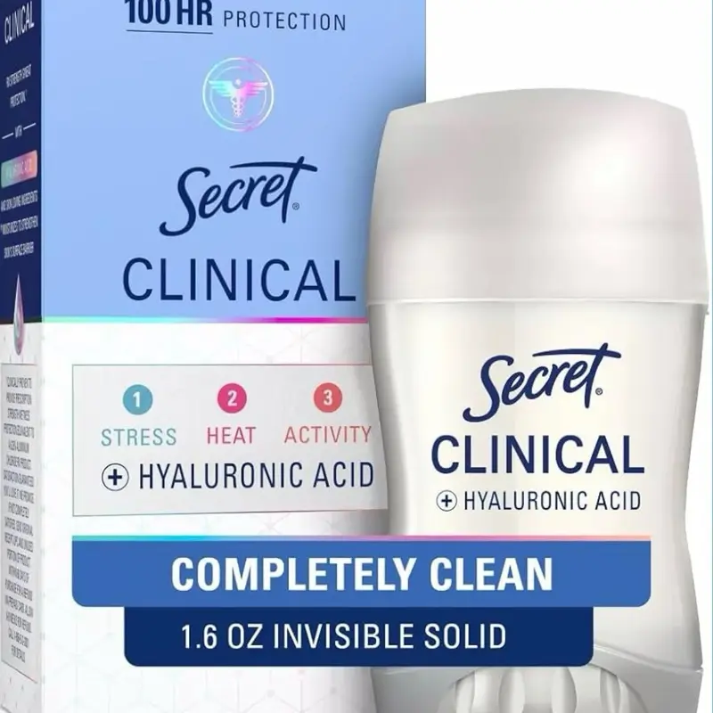 Secret Clinical Antiperspirant Deodorant Completely Clean + Hyaluronic Acid Invisible Solid 1.6 oz
