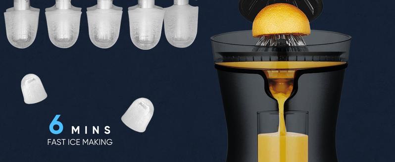 Ice Maker, Portable Ice Machine Self-Cleaning, 9 Cubes in 6 Mins, 26 lbs/24Hrs, 2 Sizes of Bullet Ice for Home Party Office Kitchen Utensils