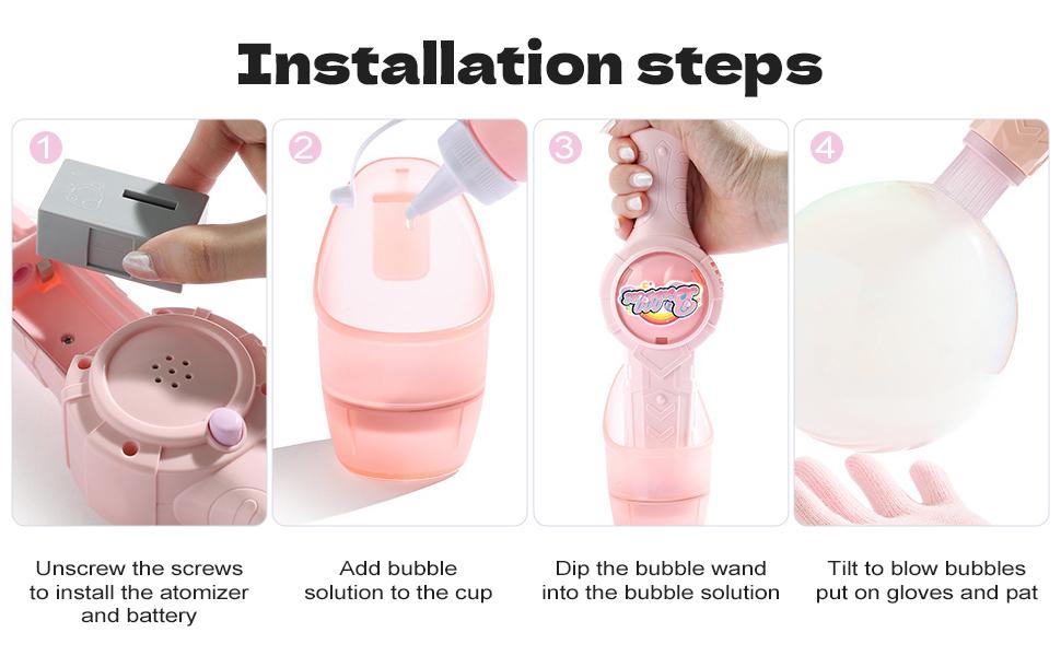 Fog Bubble Machine, Rechargeable Automatic Electric Smoke Bubble Machine, Magic Smoke Bubble Maker, Colorful Lights & Music, Bubble Fog Game for Parties, Beaches, Summer.Gift for Boys, Girls