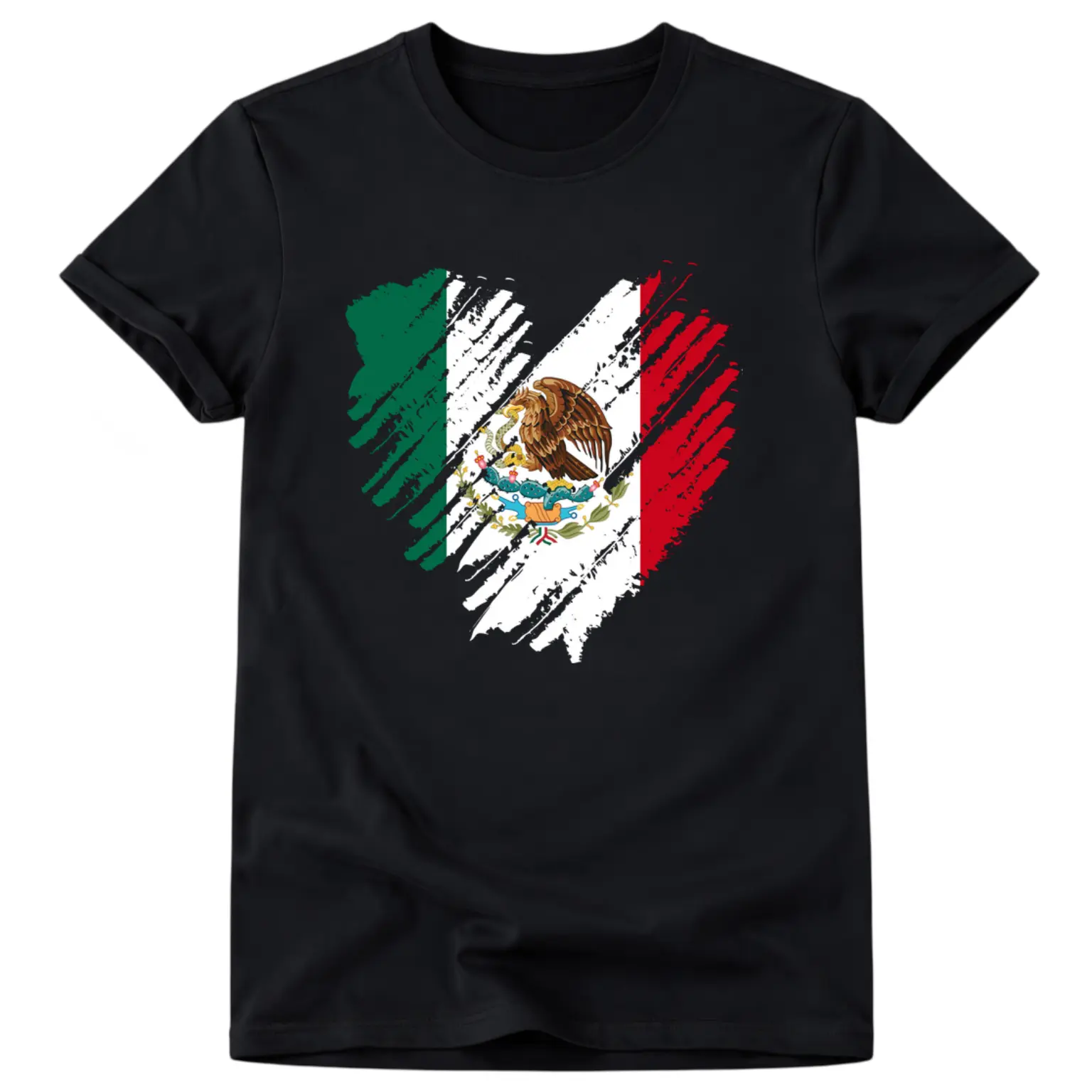 100% Cotton Mexico City Mexican Flag Heart Gift Mexico T-Shirt
