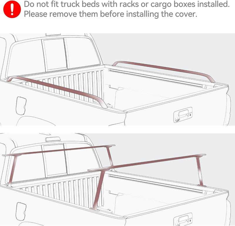 [Fit 2014-2018 Chevrolet Silverado GMC Sierra 1500] 5.8 Ft Bed, Soft Tri-Fold Truck Bed Cover