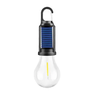 Fishing Lantern Rechargeable Solar LED Light Bulbs with Waterproof Clip Hook, Solar Outdoor Lights, Portable Camping Gear for Hiking & Fishing & Emergency Use Night Fishing tackle stuff