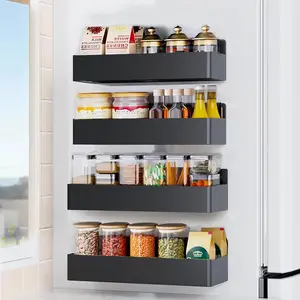 Metal Magnetic Spice StorageRack Organizer for Refrigerator and Oven,Fridge Organizers and Storage, KitchenUtensils spicerack organization lmprovement shelf home