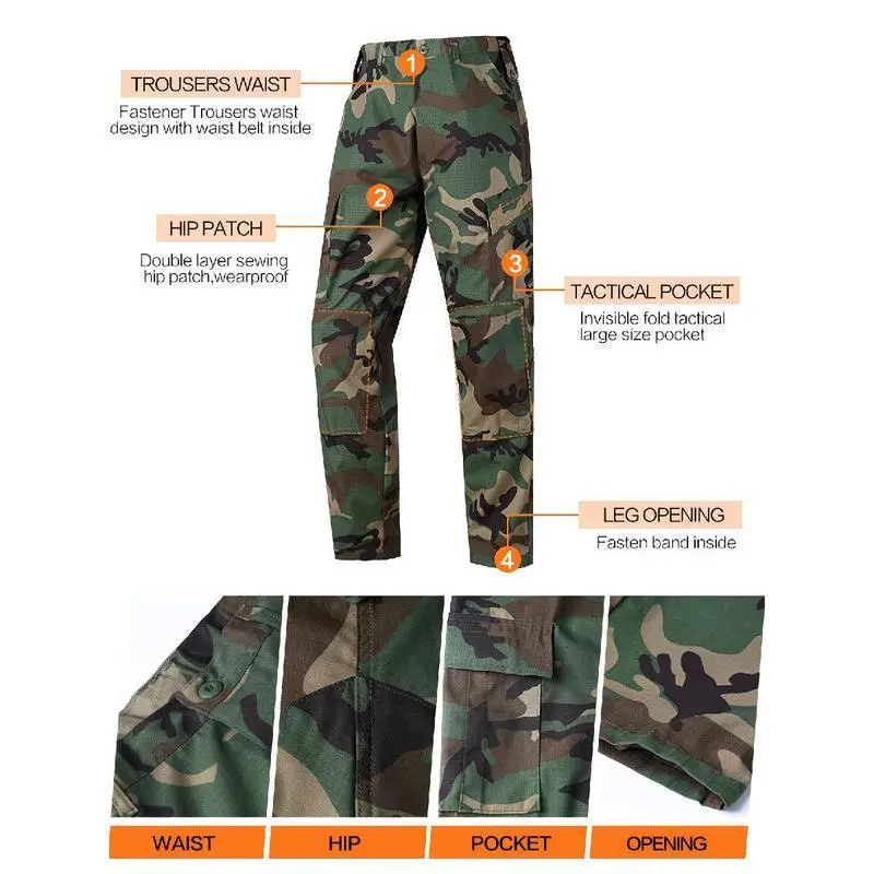 Unisex Lightweight Tactical Camo Hunting Combat BDU Uniform Outdoors Suit Setwomen's clothing Unisex Lightweight Tactical Camo Hunting Combat BDU Uniform Outdoors Suit Setwomen's clothing