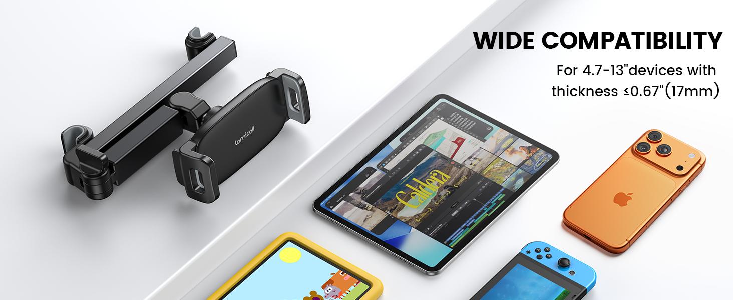Lamicall Car Headrest Tablet Holder 3-in-1 Adjustable Extension Arm Mount for Back Seat Fits 4.7-11" Tablets iPad Galaxy Fire HD Perfect for Kids Road Trips Black  #TikTokShopBlackFriday #TikTokShopCyberMonday
