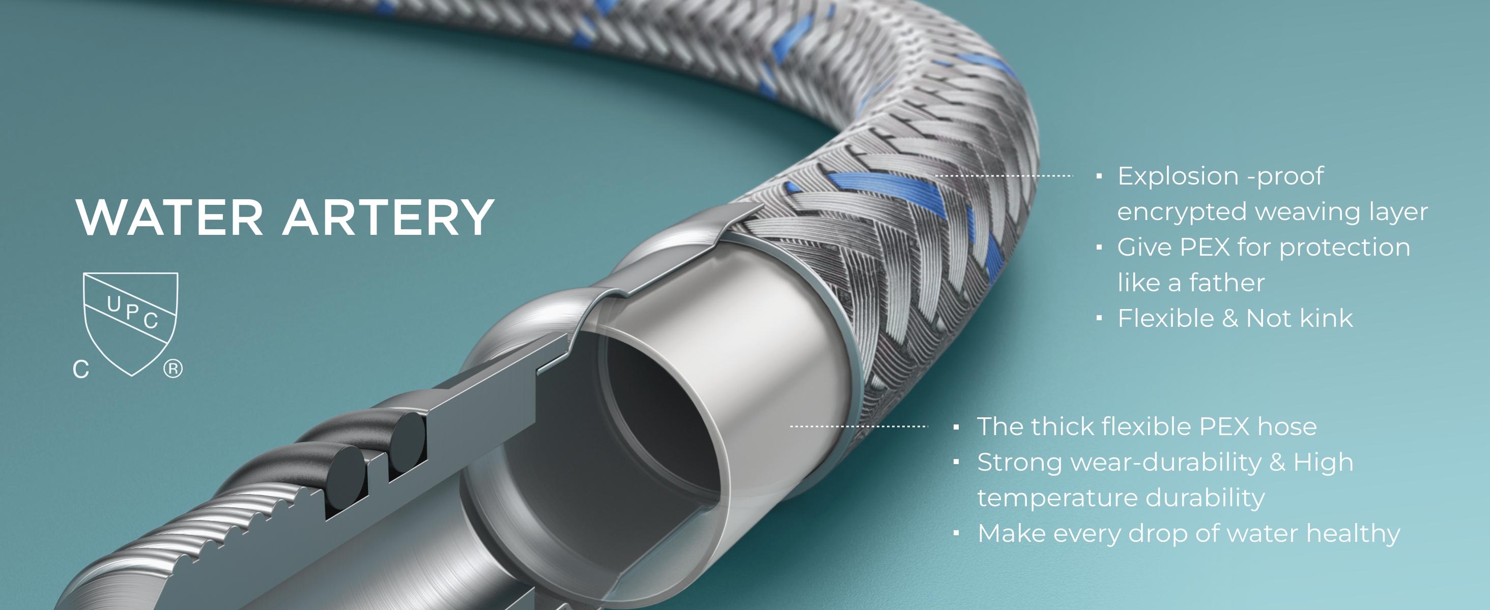 FORIOUS Waterfall Bathroom Faucet Single Handle with Deck Plate, Metal Pop up Drain, cUPC Hoses for Vanity Basin RV Lavatory Sink, Drip-Free Stability, Rust-Resistant, 3/8" Hoses Included - Decorative