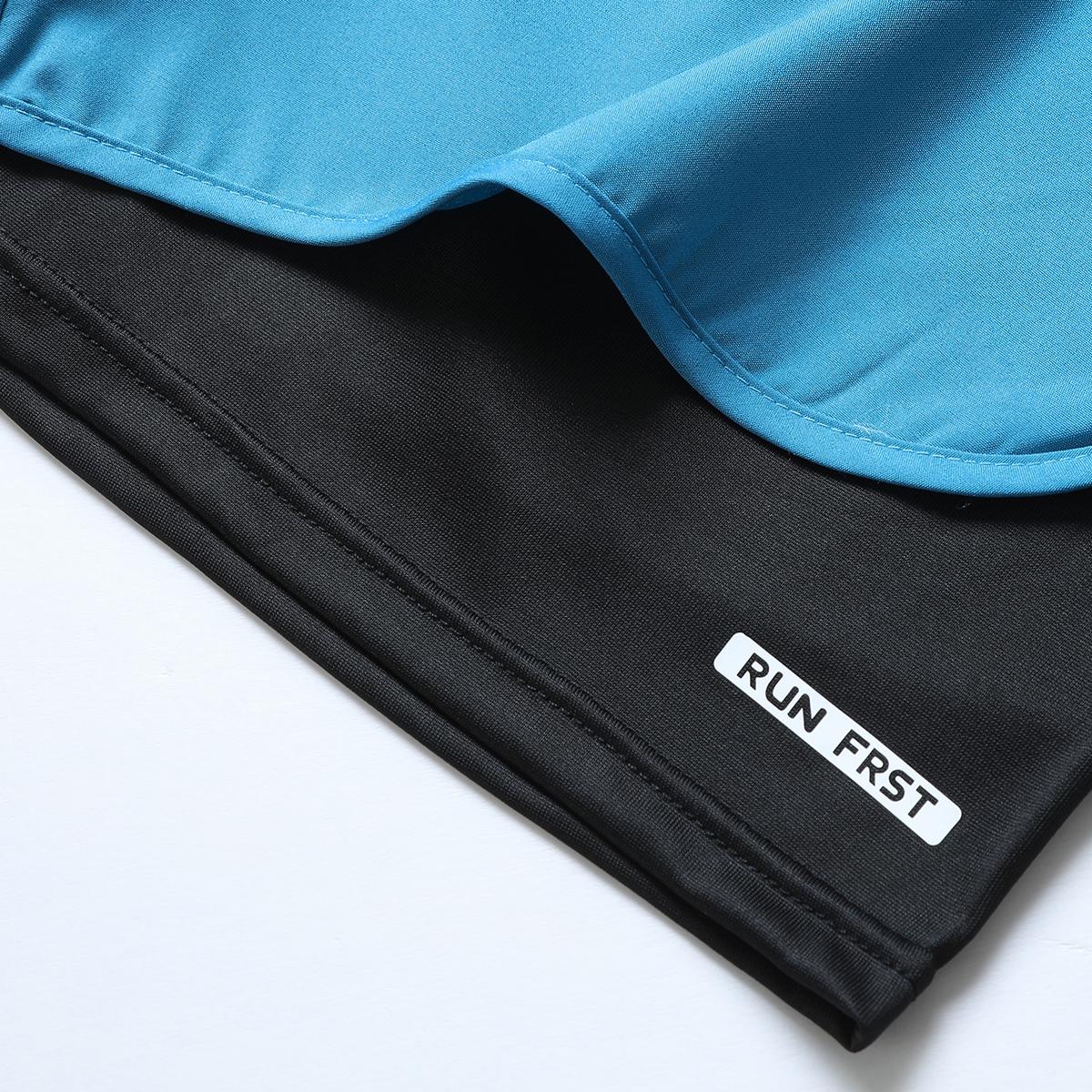 Women’s casual athletic pants, faux two-piece design, solid color, with inner lining, elastic drawstring waistband, suitable for outdoor fitness, running, sports, and casual wear; women’s shorts