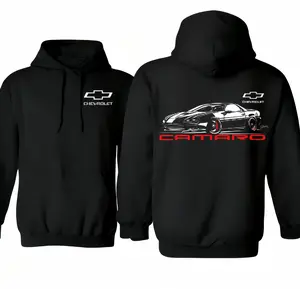 Camaro Hoodie – Chevy Camaro Muscle Car Graphic with Bold Red Text & Front Logo, Vintage Streetwear Pullover for Mechanics & Gearheads, Unisex Chevrolet Hoodie Gift for Car Enthusiasts