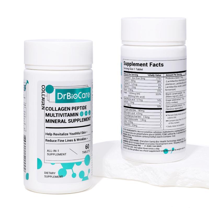 【Classic】DrBioCare Collagen + Multivitamin Complex – With Vitamin D3, Vitamin C, Probiotics, Vitamin E, B Vitamins & Essential Minerals | Daily Healthcare & Fitness Supplement