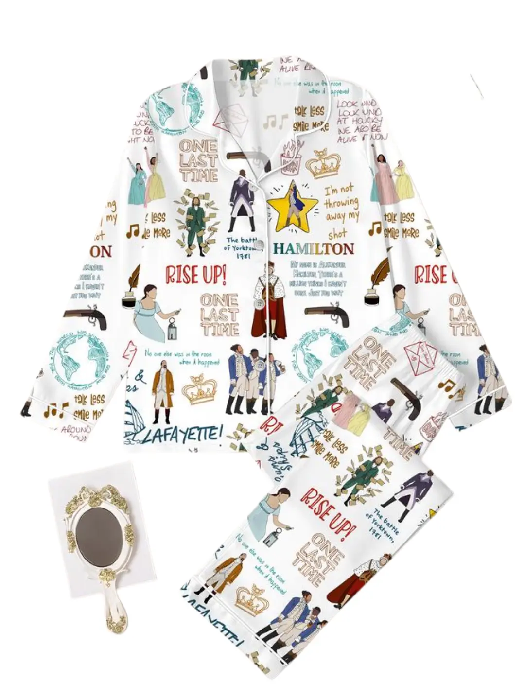 Hamilton Pajamas Set, American Musical Pajamas Set, Broadway Musical Pajamas Set, Rise Up Pajamas, Hamilton Musical , Alexander Hamilton