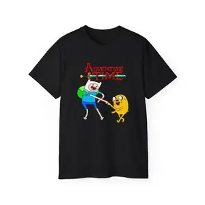 Adventure Time T-Shirt, Nostalgia 2D Print T-Shirt, Cartoon Network Shirt, Gifts for Cartoon Fans #AdventureTime #CartoonNetwork #NostalgiaCore #ToonVerse #FinnAndJake #GraphicTee #StreetwearUS