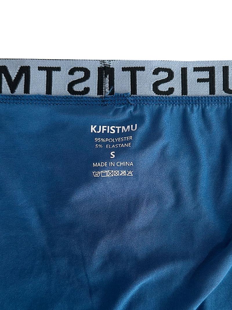 4-pack KJFISTMU Men's Breathable Boxer Briefs - High-elasticity mid-rise solid color underwear, suitable for running, fitness, and everyday wear, multi-color set - Fashionable men's gift, high-elasticity fabric men's sports styl Soft Stylish Stretchy