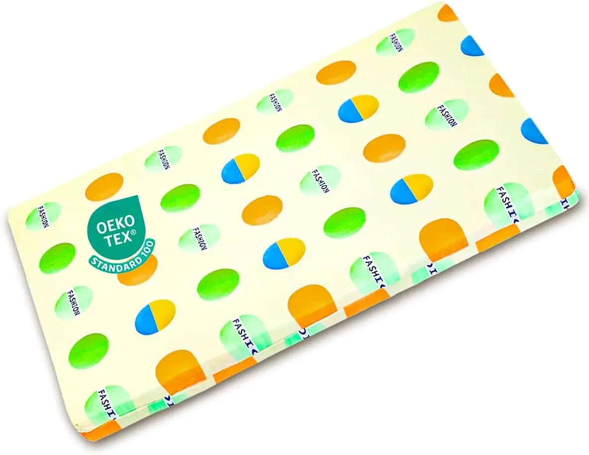 Upgraded 38" x 26" Pack and Play Mattress, Soft Firm Premium Foam Odorless Breathable Comfort Baby Playpen Mattress Color Circles