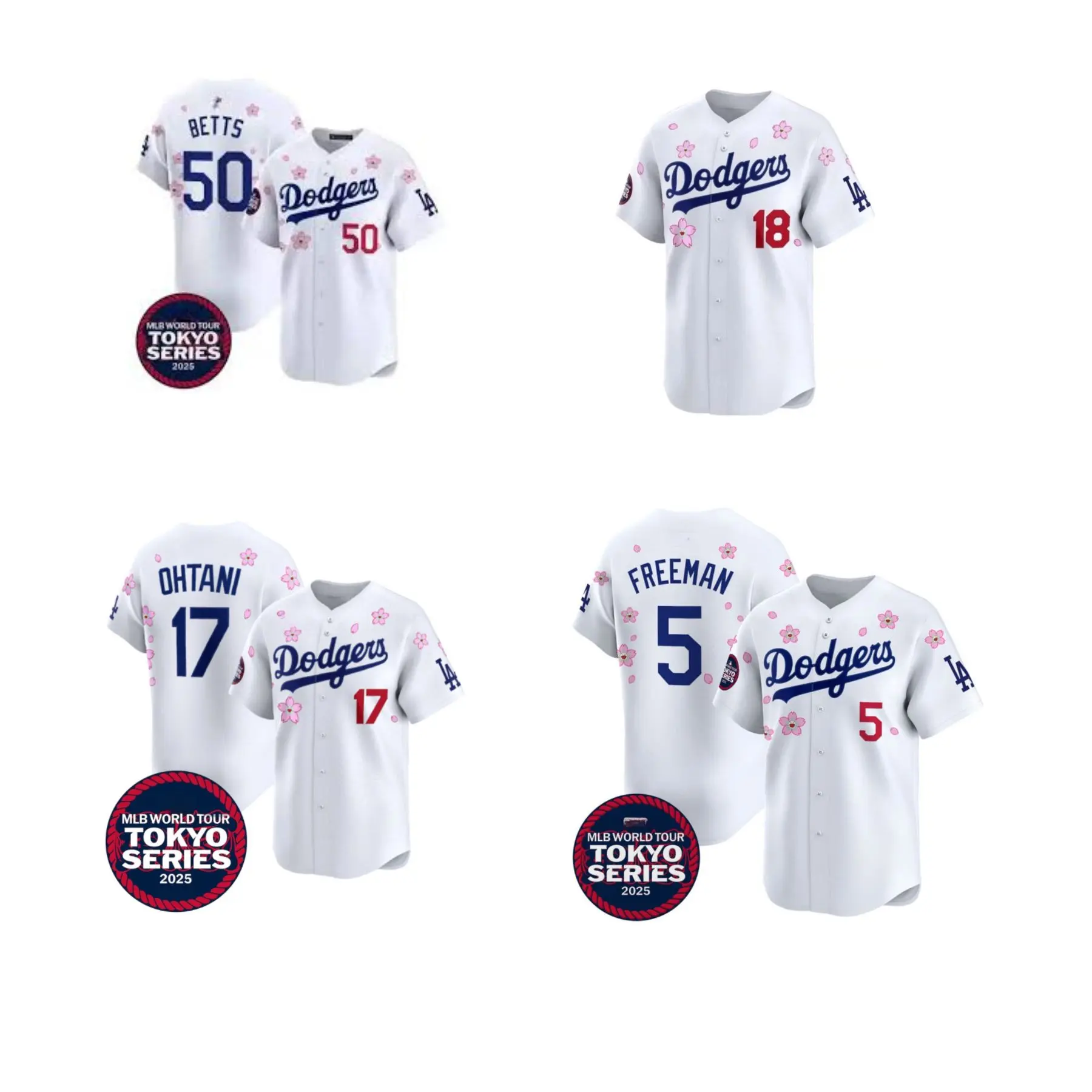 New Dodgers Cherry Blossom Baseball Fans, Shohei Ohtani Cherry Blossom Tokyo Jersey, Top Training Shirt Quick Dry Mesh Polyester Classic Jersey