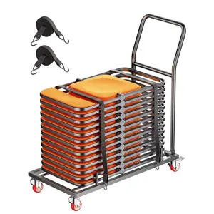 【Summervibes】Folding Chair Rack Cart for 25 Chairs of 300 LBS L-shape Horizontal
