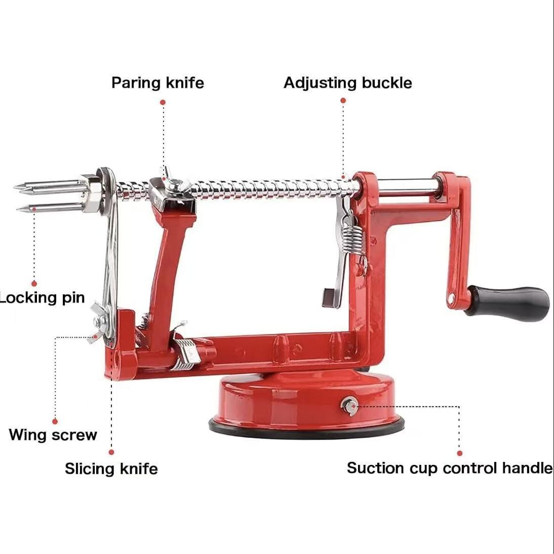 Stainless Steel Apple Peeler Corer with Suction Base Adjustable Blade for Pears Potatoes Fruit Veg Peeling Slicing & Coring