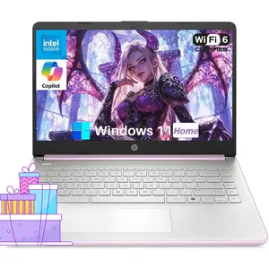 HP 2025 14 inch Everyday Laptop Computer for Student & Business -  Intel Quad-Core CPU • Ultra-Light • 8GB RAM • 128GB UFS • Win 11 Home • Honey Lavender