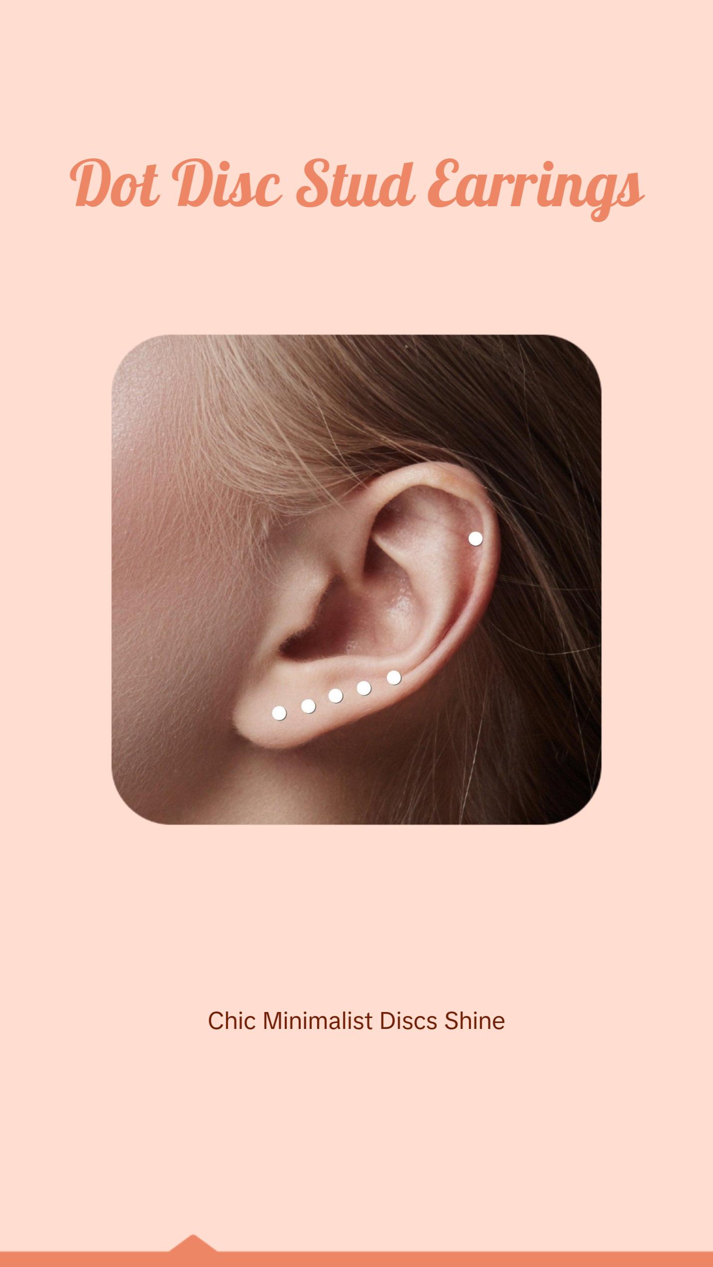 2mm Dot Disc Stud Earrings