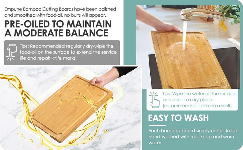 [Mom's Pick]Extra Large Kikcoin Wooden Cutting Board with Handle,Stove Cover,Juice Groove,Bamboo Chopping Board,Serving Tray,Cutting Board Table Kitchen Knives Kitchenware Oil