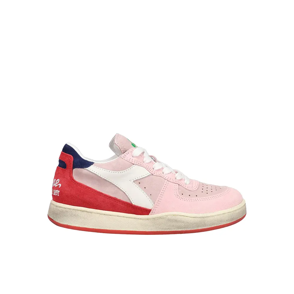 diadora Kids Girls Mi Basket Low Lampone Italia Lace Up Sneakers Shoes Casual - Pink