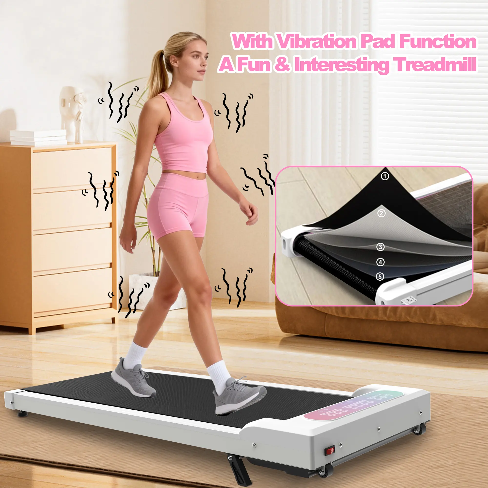 Foldable Treadmill with Handle Bar & Incline, 2 in 1 Upgrade Portable Under Desk Walking Pad and Vibration Pad with Remote Control for Home Office Small Spaces - TikTok Shop Foldable Treadmill with Handle Bar & Incline, 2 in 1 Upgrade Portable Under Desk Walking Pad and Vibration Pad with Remote Control for Home Office Small Spaces - TikTok Shop