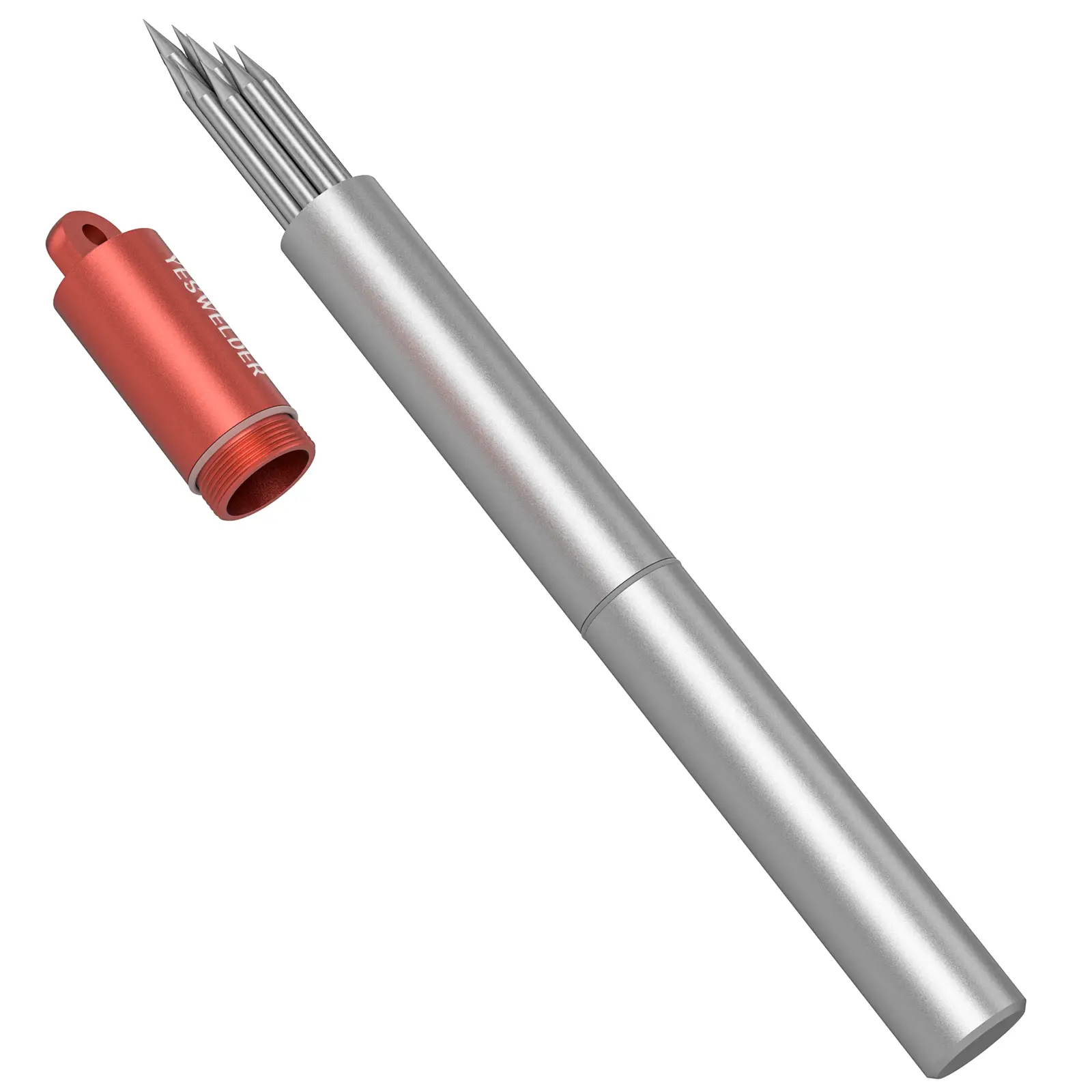 YESWELDER Pre-Sharpened 2% Thoriated TIG Welding Tungsten Electrodes, 1/16" 3/32" 1/8" x 7" (Red, WT20/EWTh-2) 10-Pack Welding Accessories with Precise Control & Superior Stability