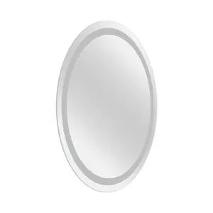 50cm Round LED Bathroom Mirror Anti Fog Dimmable with 3 Color Temperatures 24W High Definition Wall Mounted Vanity Mirror for Bedroom Salon
