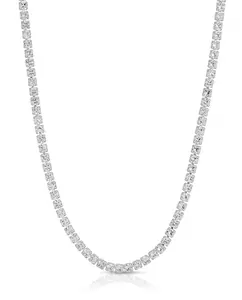 90's Baby White Gold Tennis Necklace