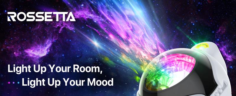 Rossetta Astronaut Galaxy Projector,Space Projector with Cozy Lighting for Bedroom,Star Projector lamp with Timer and Remote,Kids Adults Room Decor