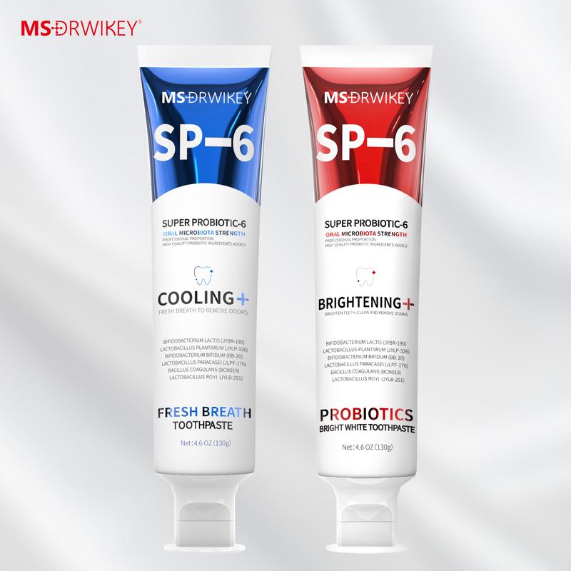 MSDRWIKEY SP-6 Toothpaste Set | Probiotic Formula for Enamel Repair & Long-Lasting Fresh Breath | Complete Oral Care Combo