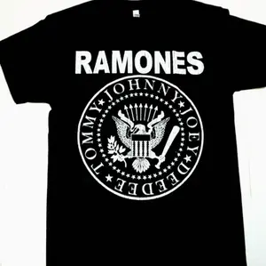 Ramones Distressed Punk Rock Shirt Vintage Band Graphic Tee Men’s Black T-Shirt R