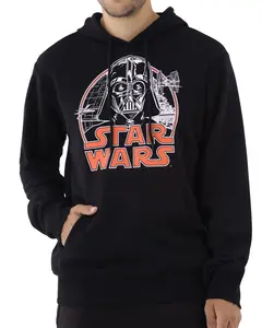 Star Wars Darth Vader Hoodie Men's Sketch Design Logo Pullover Adult Sweatshirt