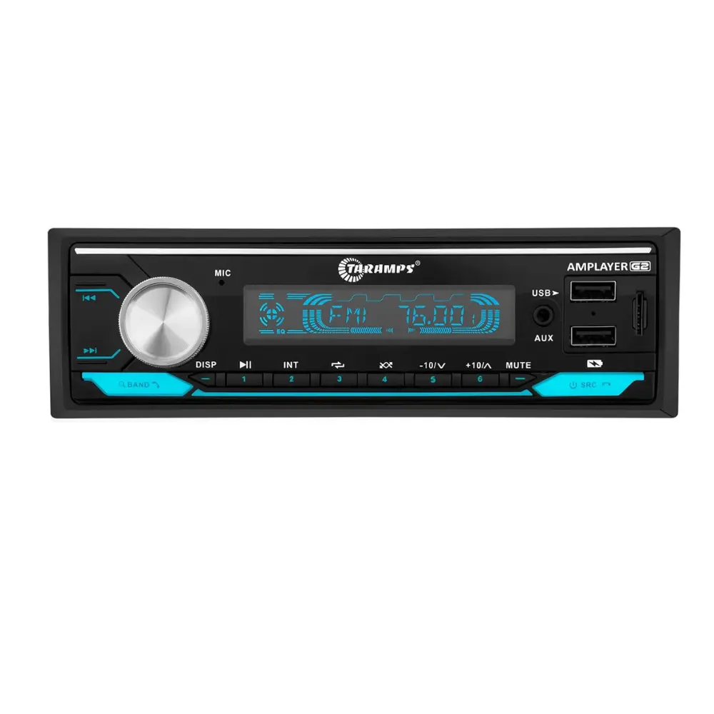Taramps Amplayer Audio Processor G2 2 Ohm 400W RMS Compact 4 Channel, USB, SD, FM Radio, Hands-Free Calling, Audio Processor & RGB LED Control