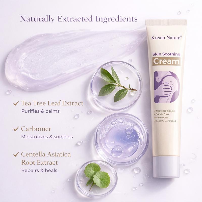 Kreain Nature 1 Skin Soothing Gel, Containing Indian Safflower Root Extract and Tea Tree (Mentha) Leaf Extract.with Tea Tree & Cica for Irritation