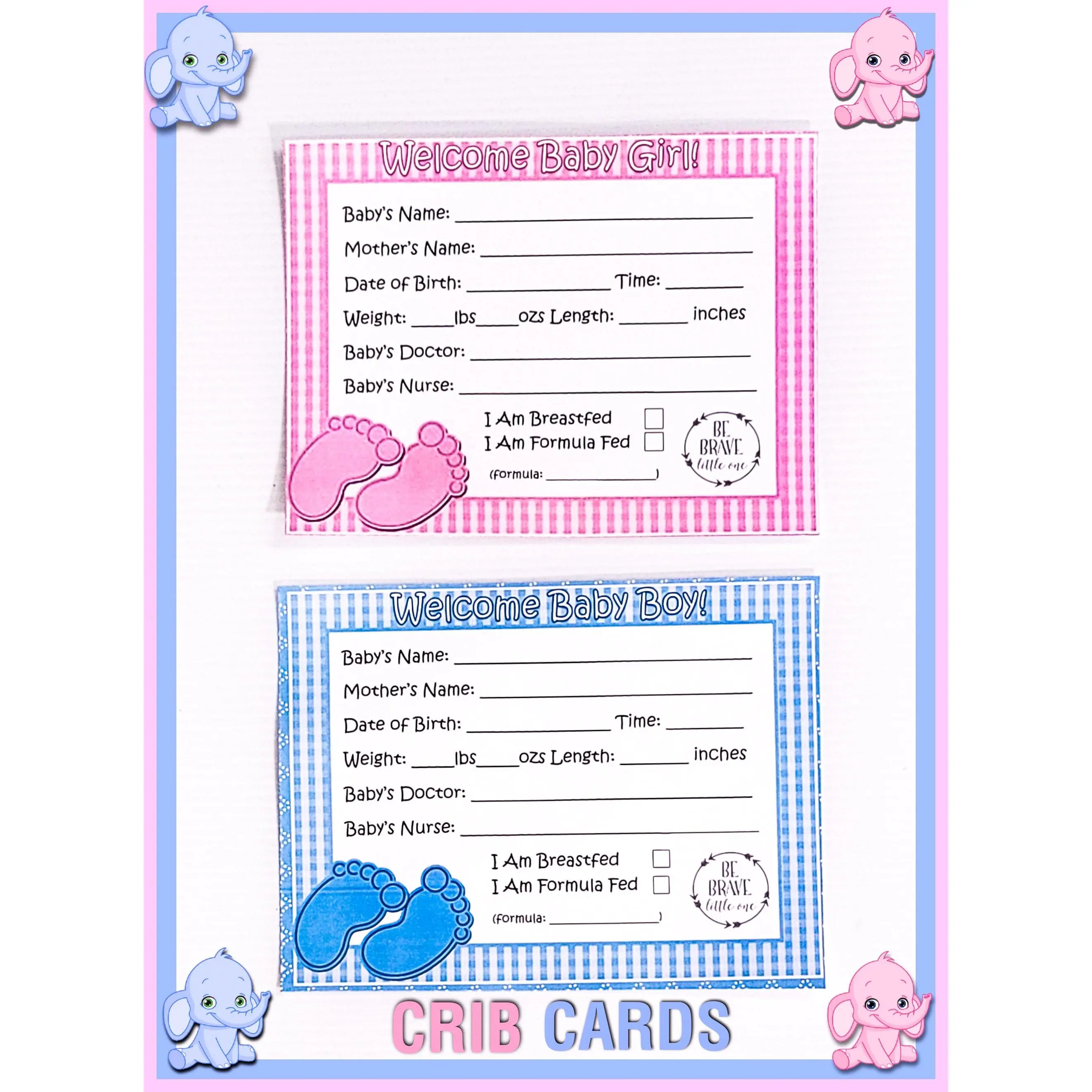 PRINTED Reborn/Silicone Baby Hospital Crib Card!