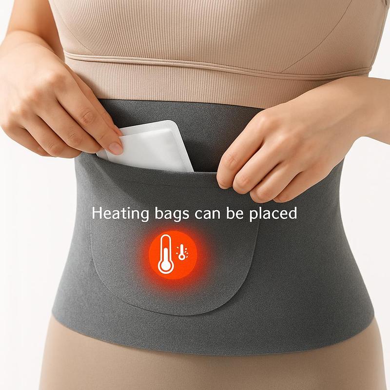 German-style waist support belt with heating function to warm the stomach and relieve back pain; double pockets for women to keep warm and protect against cold.