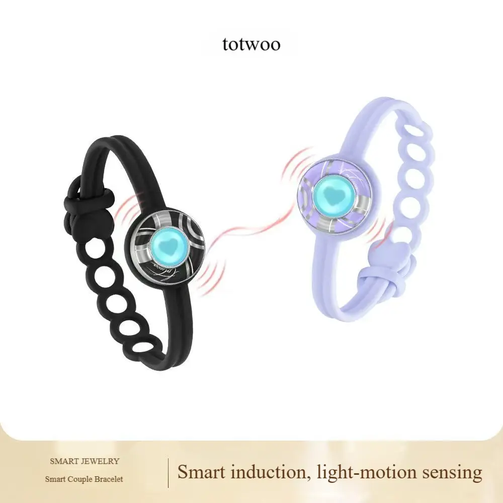 totwoo Sweetheart Series Couple Bracelet - A must-have for long-distance relationships, featuring remote interaction, flashing lights, and vibration functions - the perfect Valentine's Day gift for your girlfriend.