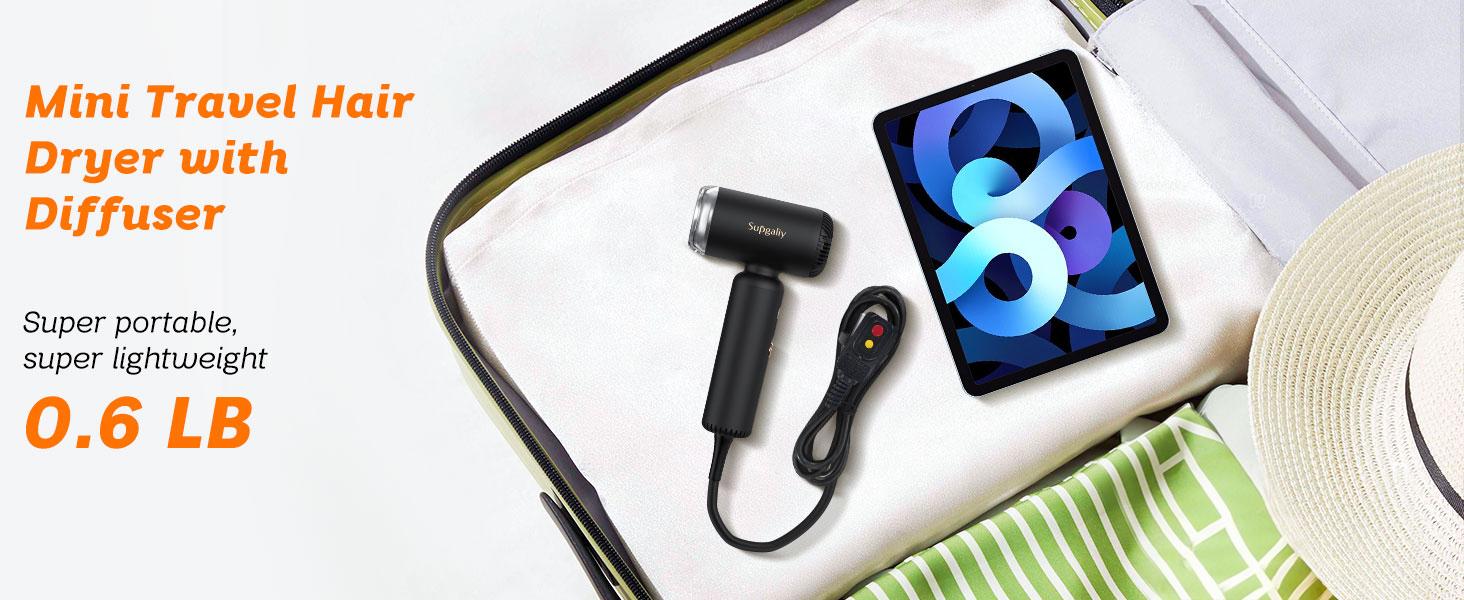 Dual Voltage Travel Hair Dryer, 1500W High-Speed Ionic Hair Dryers Gift for Women, Fast Drying, Compact & Lightweight, No Heat Damage & Low Noise for Home, Portable Hairdryer International, 110-240V