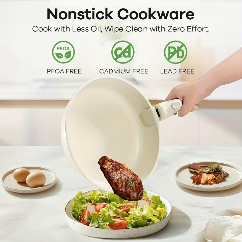 Ganiza 27pcs Nonstick Cookware Set Pots Non Toxic Cookware Sets Induct Pots And Pans with Removable Handles Cooking Set Oven/Dishwasher Safe Including Frying Pans Sauce Pans Beige Gifts Ganiza 27pcs Nonstick Cookware Set Pots Non Toxic Cookware Sets Induct Pots And Pans with Removable Handles Cooking Set Oven/Dishwasher Safe Including Frying Pans Sauce Pans Beige Gifts