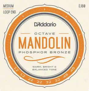D'Addario EJ80 Phosphor Bronze Octave Mandolin Strings, Medium, 12-46