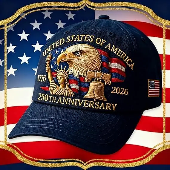 Commemorative Baseball Cap - Men's 250th Anniversary United States of America (1776-2026) - All-Season Comfort for 4th of July, Hand Washable or Dry Clean - Ideal Gift for History Buffs & American Pride