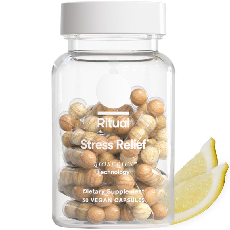 Ritual Stress Relief Supplement BioSeries with 8-Hour Release Support (Shoden® Ashwagandha, Suntheanine® L-Theanine, and Saffron as affron®*) 30 Day Supply