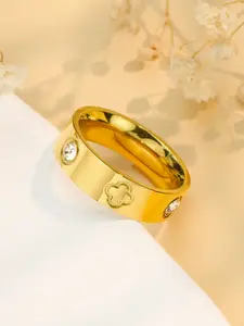 Women Luxury Gold Clover Ring Jewellery