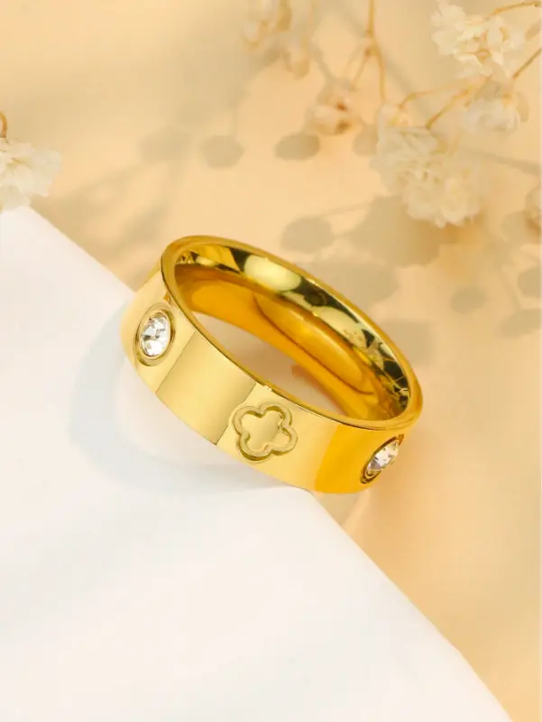 Women Luxury Gold or Silver Clover Ring Jewellery Women Luxury Gold or Silver Clover Ring Jewellery