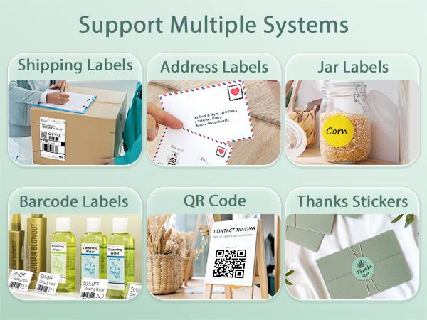 JADENS Bluetooth Shipping Label Printer 468BT Green High-speed Thermal Print US Type Wireless Shipping Label Printer for Small Business & Package