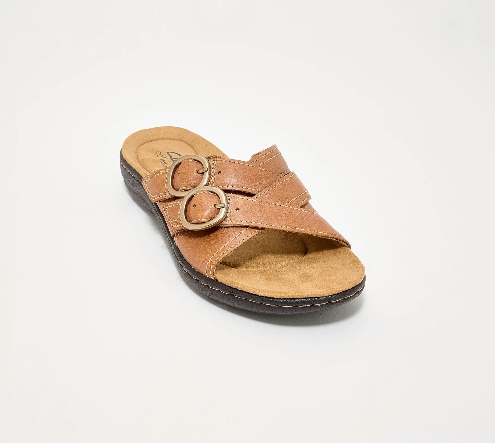 Clarks Collection Leather Slide Sandals -Laurieann Opal